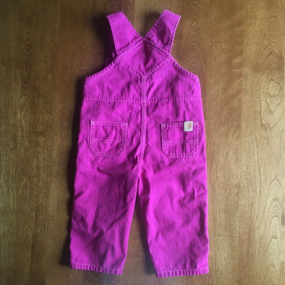 Carhartt pink embroidered overalls 18m